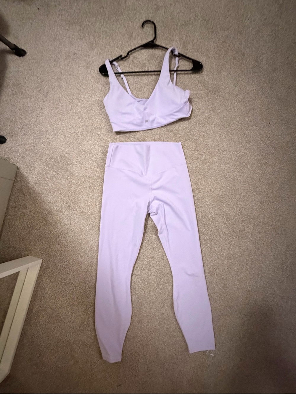 Fabletics Light Lavender Crop Sports Bra & High-Waist Leggings